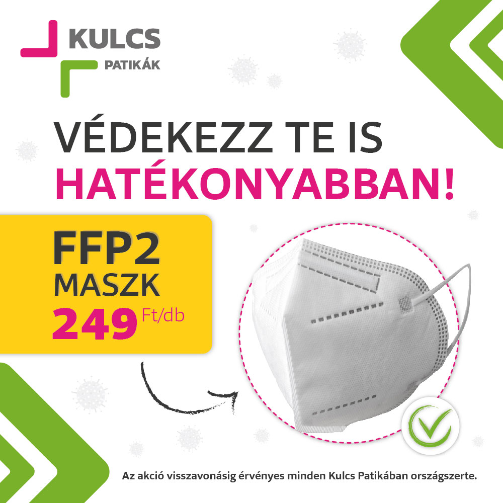 FFP2 maszk kedvezményes áron a Kulcs Patikákban