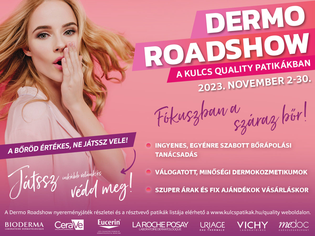 Novemberben vár a Dermo Roadshow - Védd meg a (száraz) bőrödet és pörgesd meg a szerencsekereket!