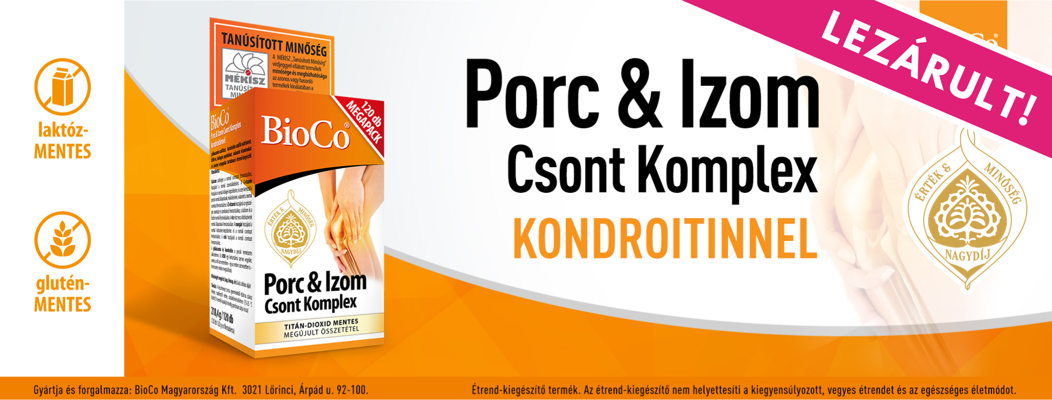 JÁTÉK! Nyerj BioCo Porc & Izom Csont Komplex 120 db-os filmtablettát