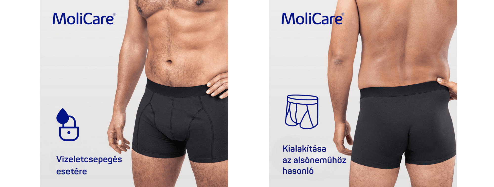 Fedezd fel a MoliCare® MEN mosható nedvszívó alsóneműt Fedezd fel a MoliCare® MEN mosható nedvszívó alsóneműt