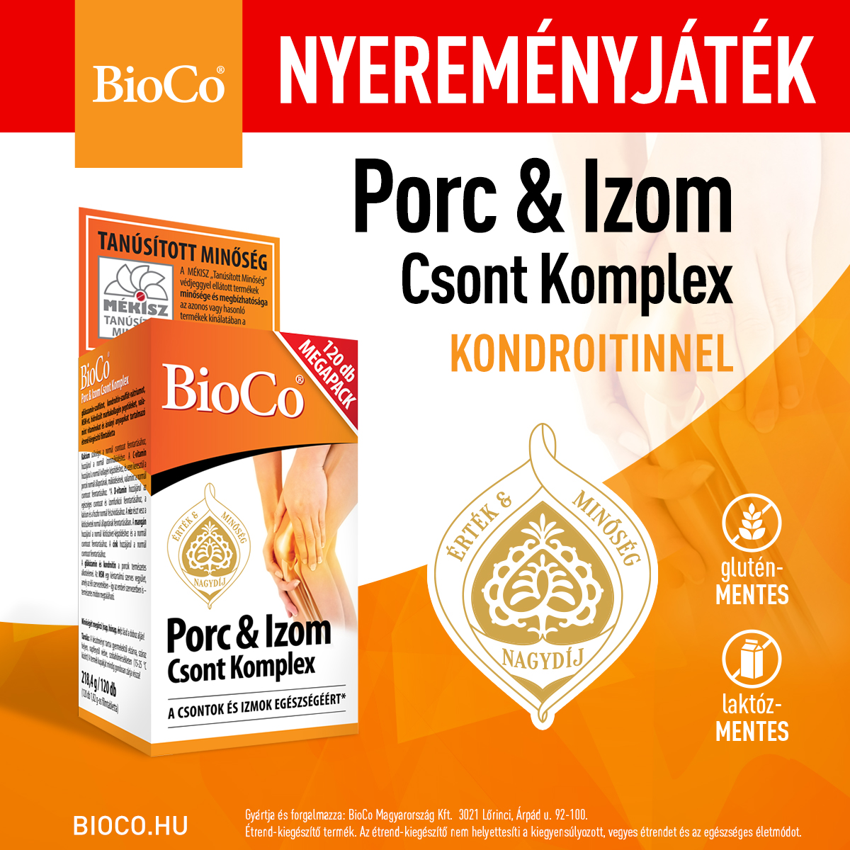 Játssz, és nyerj BioCo Porc & Izom Csont Komplex étrend-kiegészítő filmtablettát!